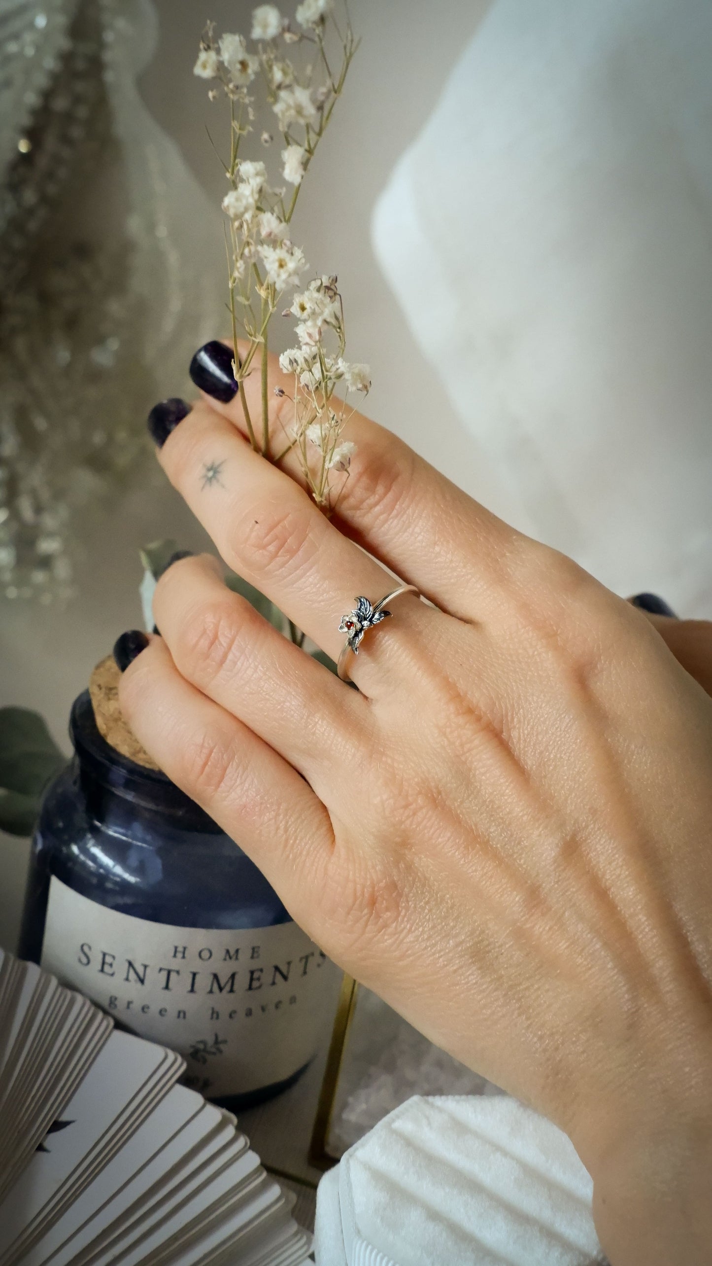 The Garnet Blossom ring