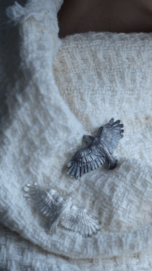 The two ravens brooches