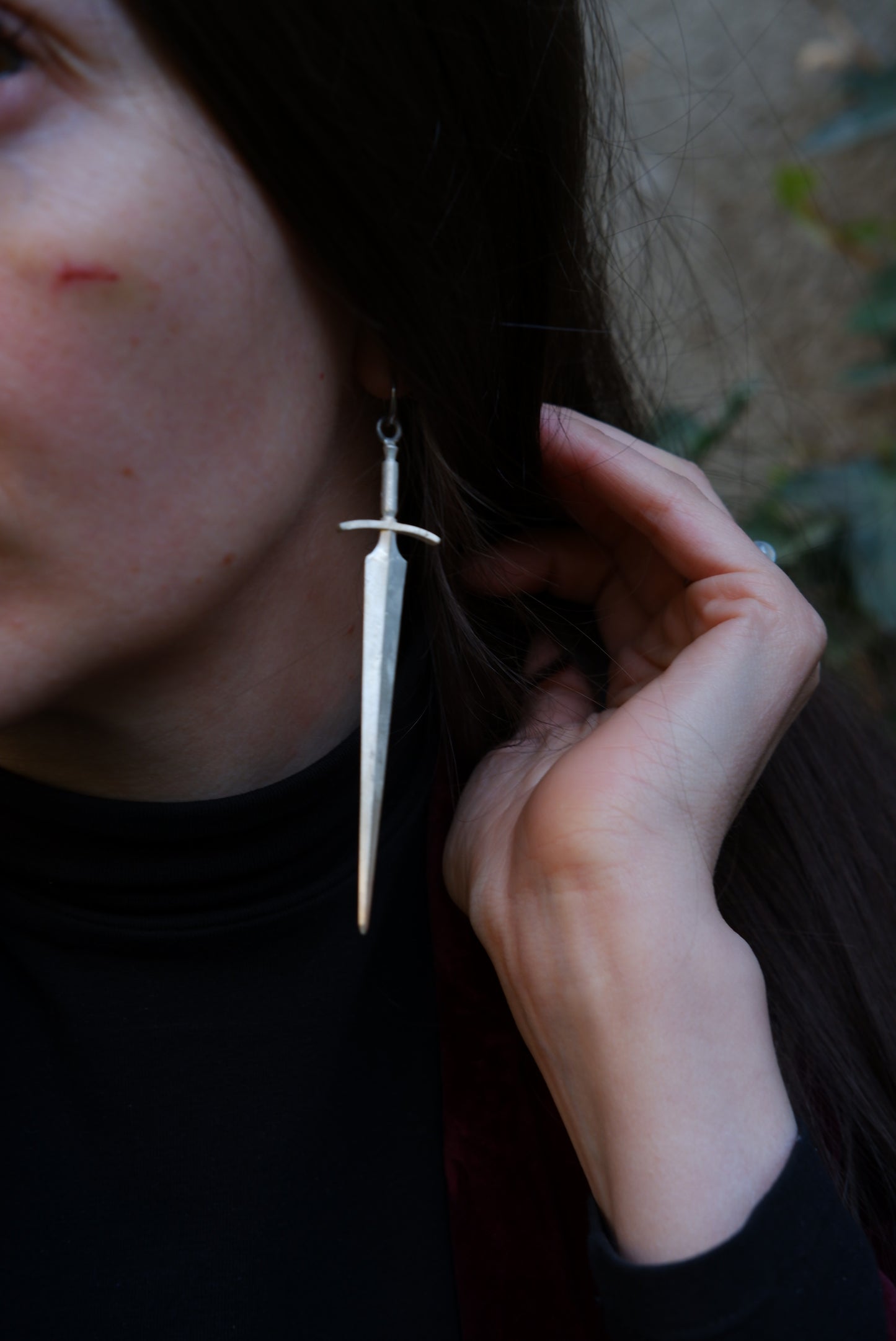 The Sword Of Hope Silver Mono Earring