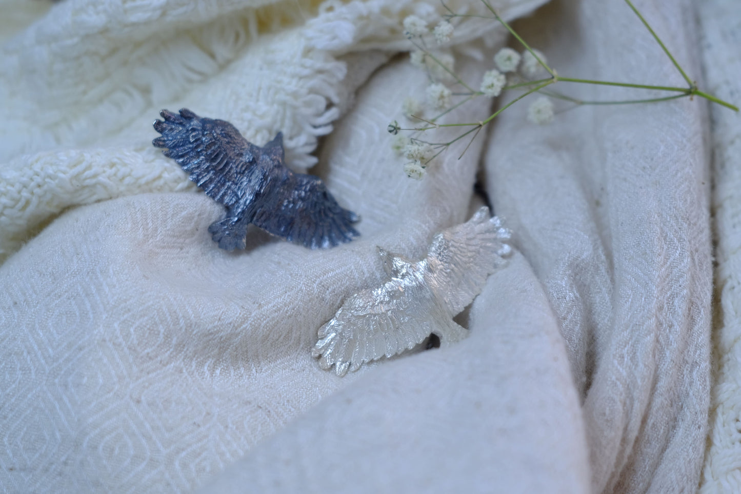 The two ravens brooches