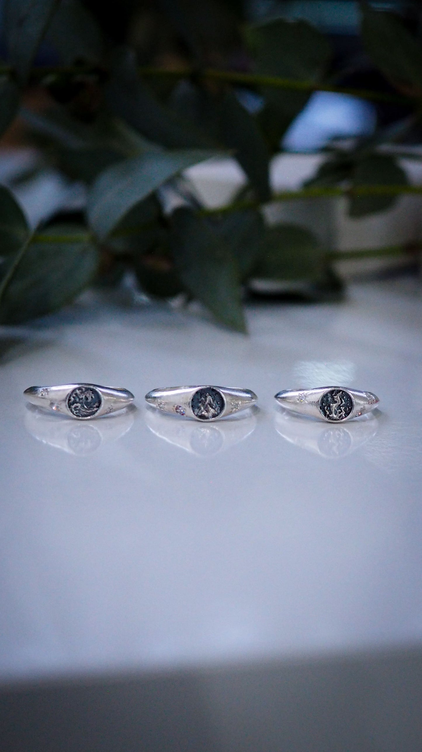 The Three elements signet rings